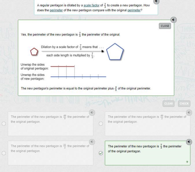 A regular pentagon is dilated by a scale factor of 73 7 3 to create a new pentagon-example-1