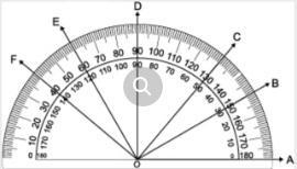 Angle AOC has what measurement according to the protractor? A. 150° B. 50° C. 30° D-example-1