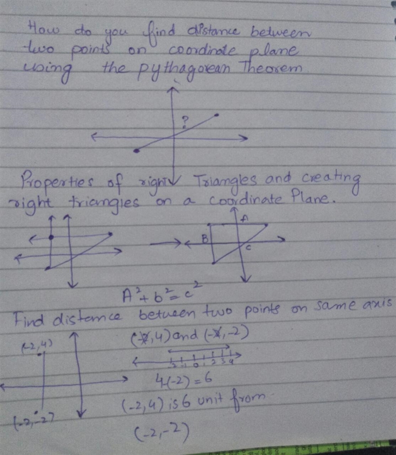 Apply the Pythagorean Theorem to find the distance between points A and B.-example-1