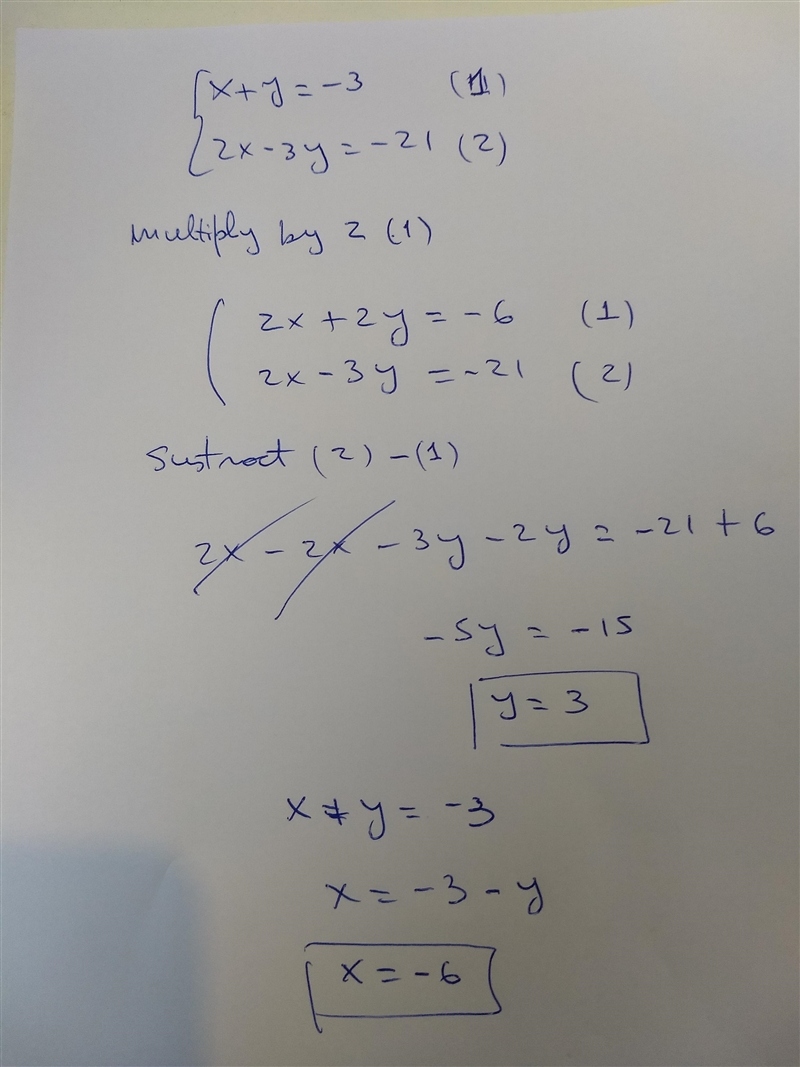 Solve using linear combination and state your answer in the form (x,y). Please show-example-1