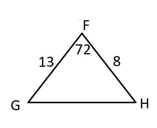 In triangle FGH, FH = 8 ft, FG = 13 ft, and m F = 72°. Find m G. Round your answer-example-1