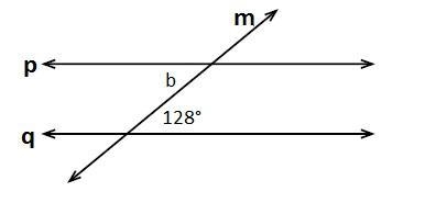 Two parallel lines are crossed by a transversal. Horizontal and parallel lines p and-example-1