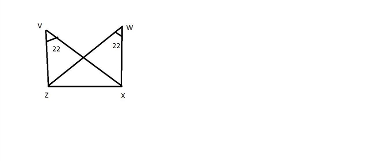 If VX = WZ = 40 cm and m∠ZVX = m∠XWZ = 22°, can ΔVZX and ΔWXZ be proven congruent-example-1