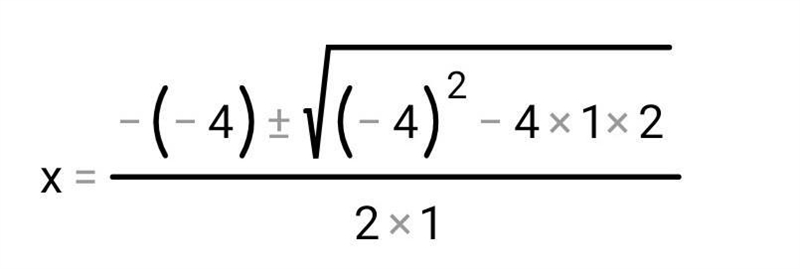 Pls answer this question x^2 -4x +2=0-example-2