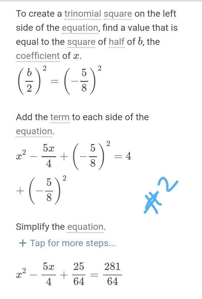 Explain how to solve 4x 2- 5x = 16 by completing the square. What are the solutions-example-2