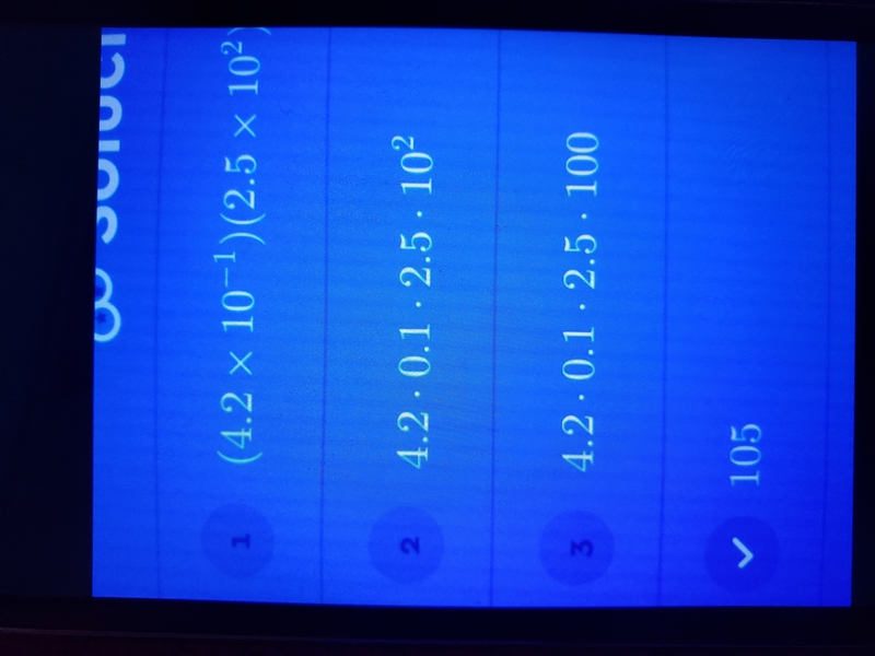 10 PTS. How do you solve: (4.2 x 10⁻¹)(2.5 x 10²)-example-1