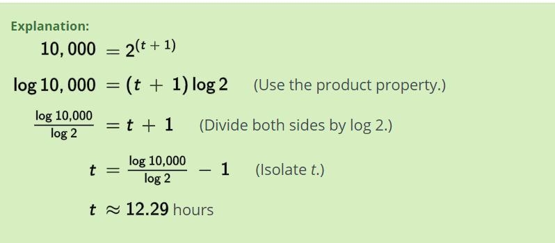 PLEASE HELP ME ASAP!!! The exponential function that models cell duplication in a-example-1