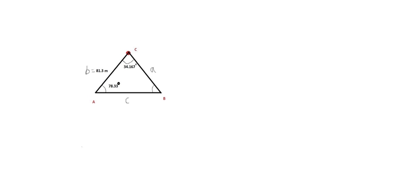 Points A and B are on opposite sides of a lake. A point C is 81.3 meters from A. The-example-1