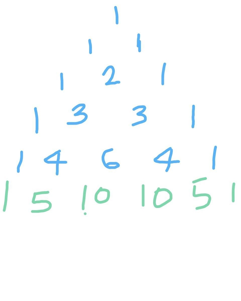 The coefficients in the expansion of (x+y)^5 are A. 0, 5, 10, 10, 5, 0 B. 0, 1, 5, 10, 5, 1, 0 C-example-1