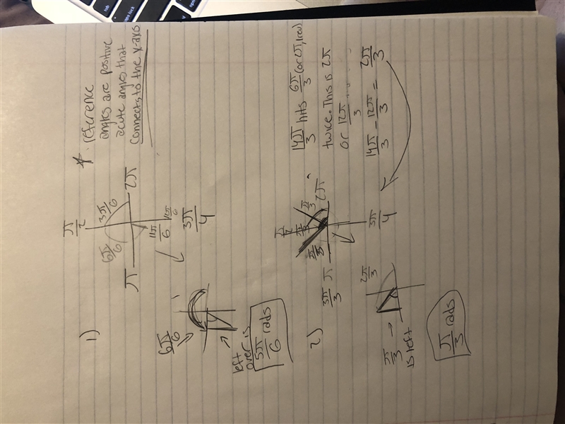 1. What is the reference angle for 11π/6? Explain your thinking. 2. What is the reference-example-1