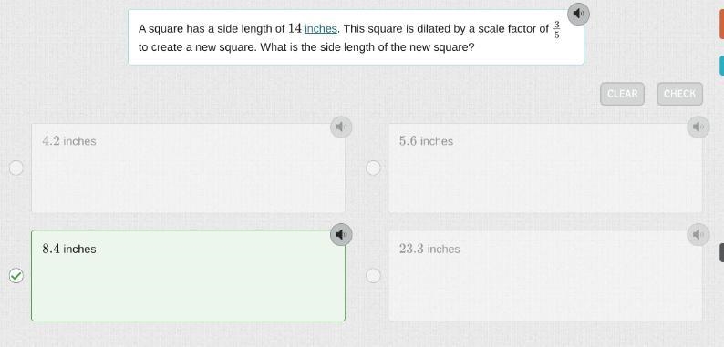 A square has a side length of 14 inches. This square is dilated by a scale factor-example-1