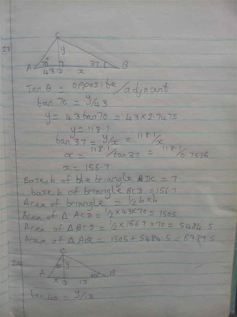 Find the area of each triangle. Round intermediate values to the nearest tenth. Use-example-1