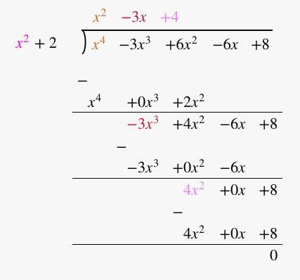 Dividing polynomials using synthetic and long division: For #64-66, a polynomial and-example-1