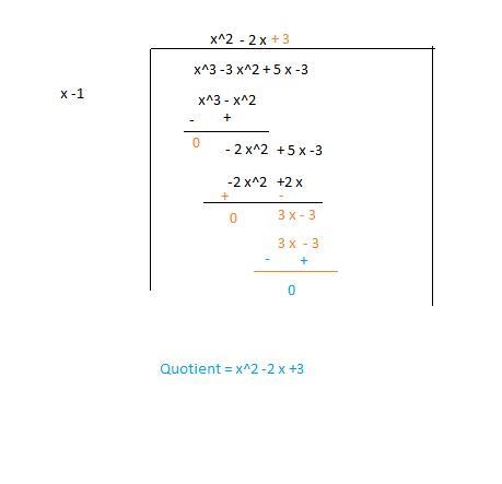 What is the quotient (x3 – 3x2 + 5x – 3) ÷ (x – 1)?-example-1