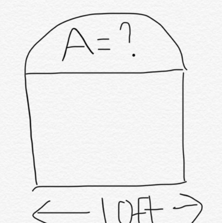 If the distance across the window is 10 ft, what is the area of the semicircular part-example-1