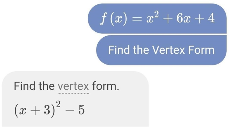 Marcus needs to rewrite f(x) = x2 + 6x + 4 in vertex form. His answer is f(x) = ( )2 – 5.-example-1