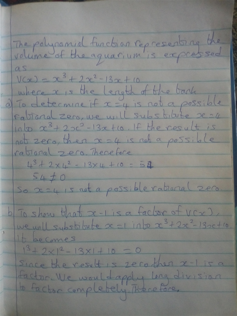 The volume V (in cubic feet) of an aquarium is modeled by the polynomial function-example-1