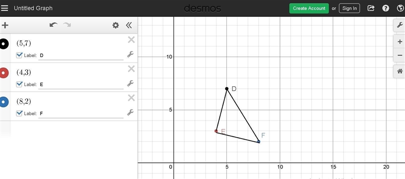 D(5, 7), E(4, 3), and F(8, 2) form the vertices of a triangle. What is m∠DEF? A. 30° B-example-1