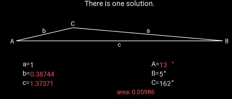 Solve the given triangles by finding the missing angle and other side lengths.-example-3