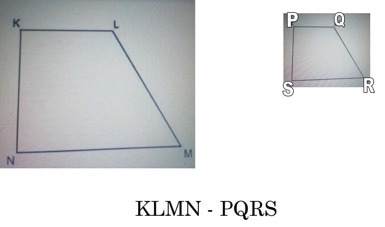 These trapezoids are similar. Which of the following is the correct similarity statement-example-1