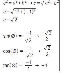 The point (1, −1) is on the terminal side of angle θ, in standard position. What are-example-1