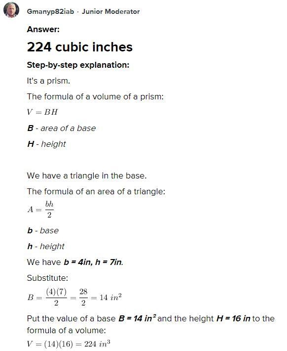 What is the volume? ___ cubic inches-example-1