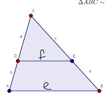 In the figure below, the segment is parallel to one side of the triangle. Which of-example-1