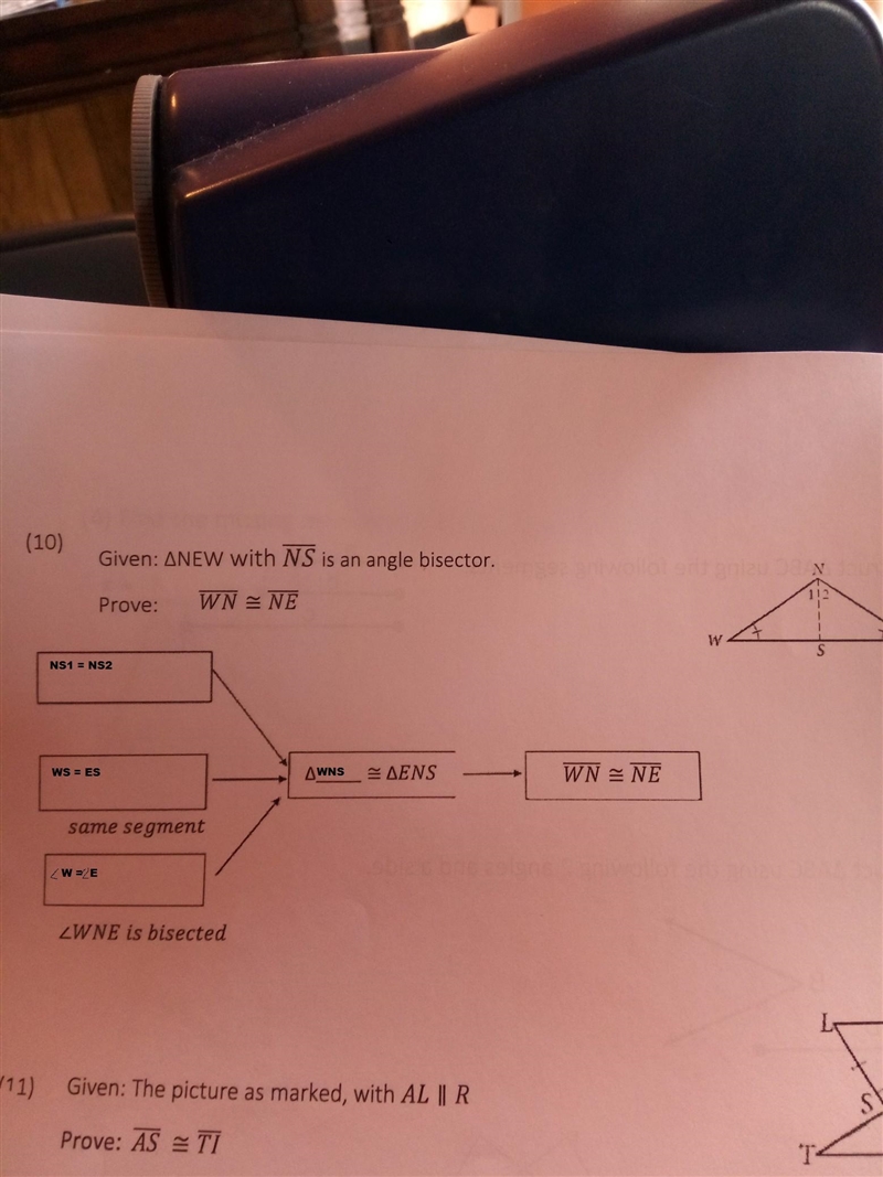 Please help me Given: ∆NEW with NS is an angle bisector-example-1