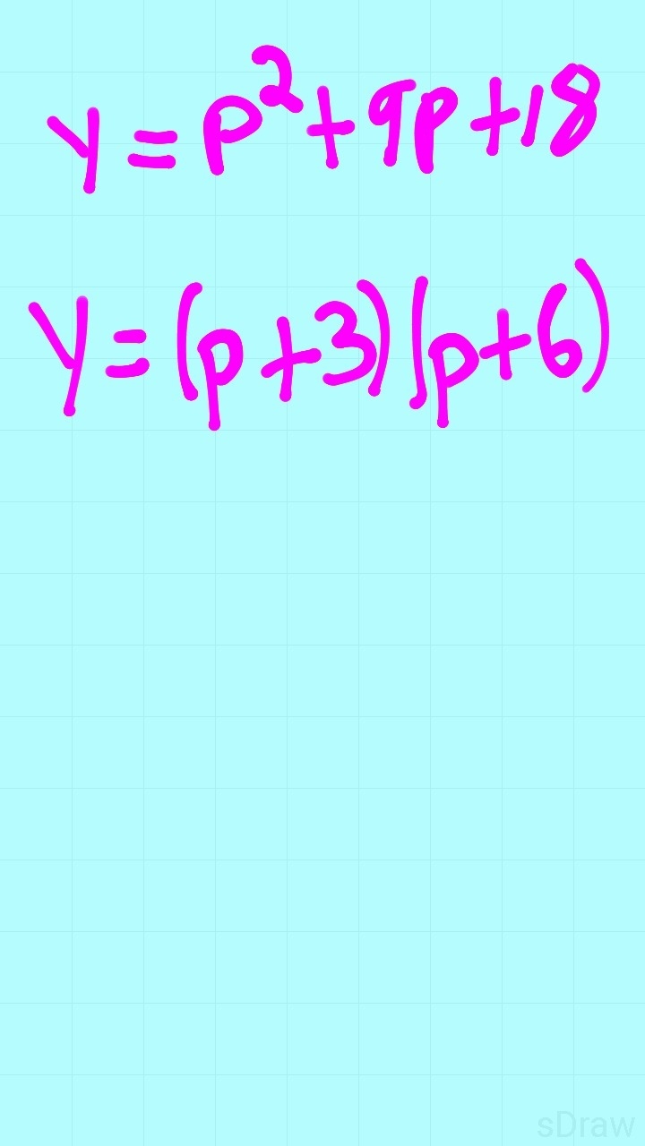 Rewrite the quadratic function in intercept or factored form y=18+p^2+9p-example-1