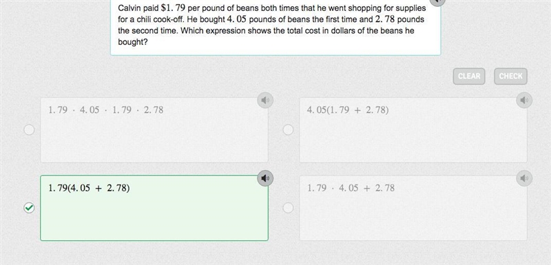 Calvin paid $1.79 per pound of beans both times that he went shopping for supplies-example-1