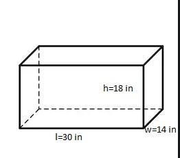 Ronald owns a fish tank on thr shape of a rectangular box. The tank is 18 inches high-example-1