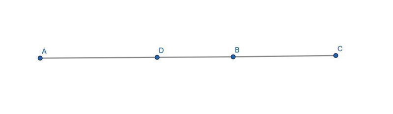 Point B ∈ |AC| so that AB:BC=2:1. Point D ∈ |AB| so that AD:DB=3:2. Find AD:DC Thanks-example-1