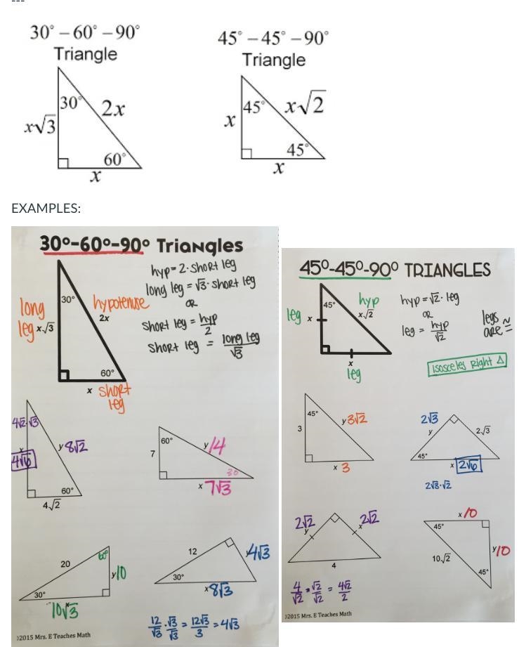 Which of the following are true statemetns about a 30-60-90 triangle? I think it is-example-1