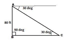 A park ranger is looking out from their station at a 30 degree angle of depression-example-1