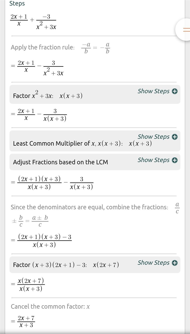 1.) Add. Wrote your answer in simplest form. 2x+15 / x^2+3x + x-6 / x^2+3x 2.) Add-example-5