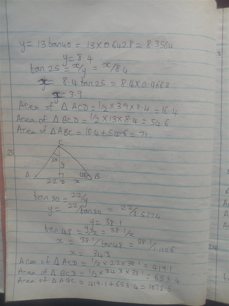 Find the area of each triangle. Round intermediate values to the nearest tenth. Use-example-2