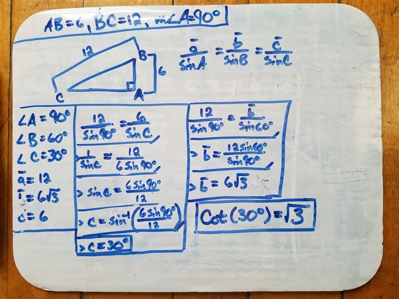 In right triangle ABC, AB = 6, BC =12, and m-example-2