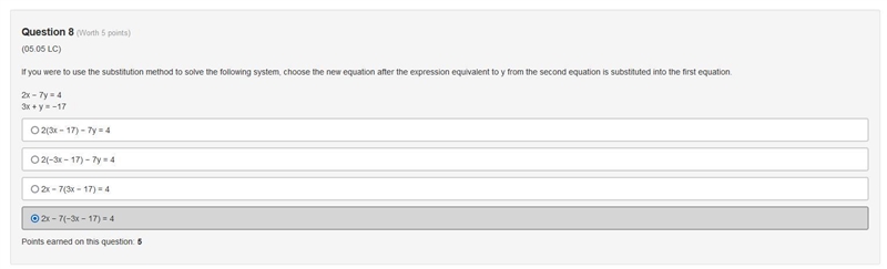 If you were to use the substitution method to solve the following system, choose the-example-1