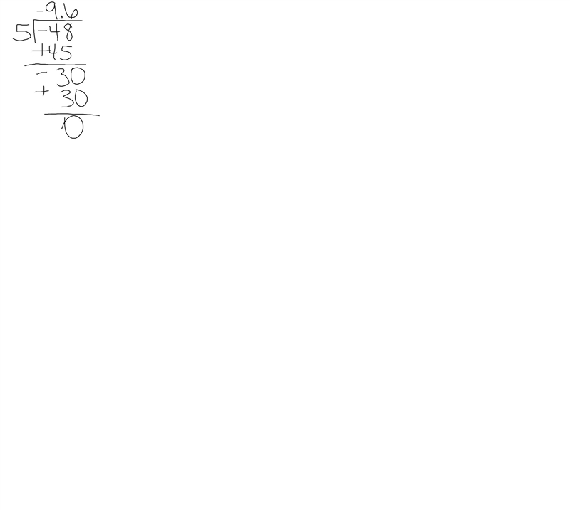 13. Perform the following division: –48 ÷ 5 A. –8.1 B. 8.1 C. –9.6 D. 9.6-example-1