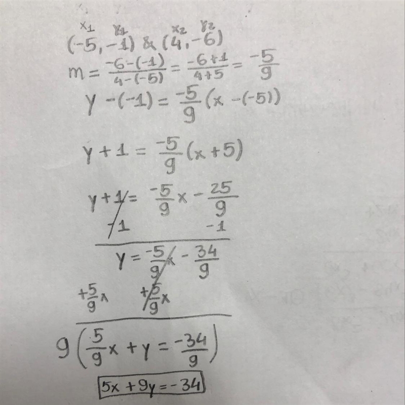 The equation of the line in standard form is...-example-1