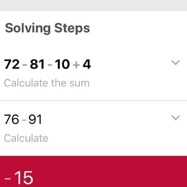 Simplify 72 - 81 - 10 + 4 -15 5 23-example-1