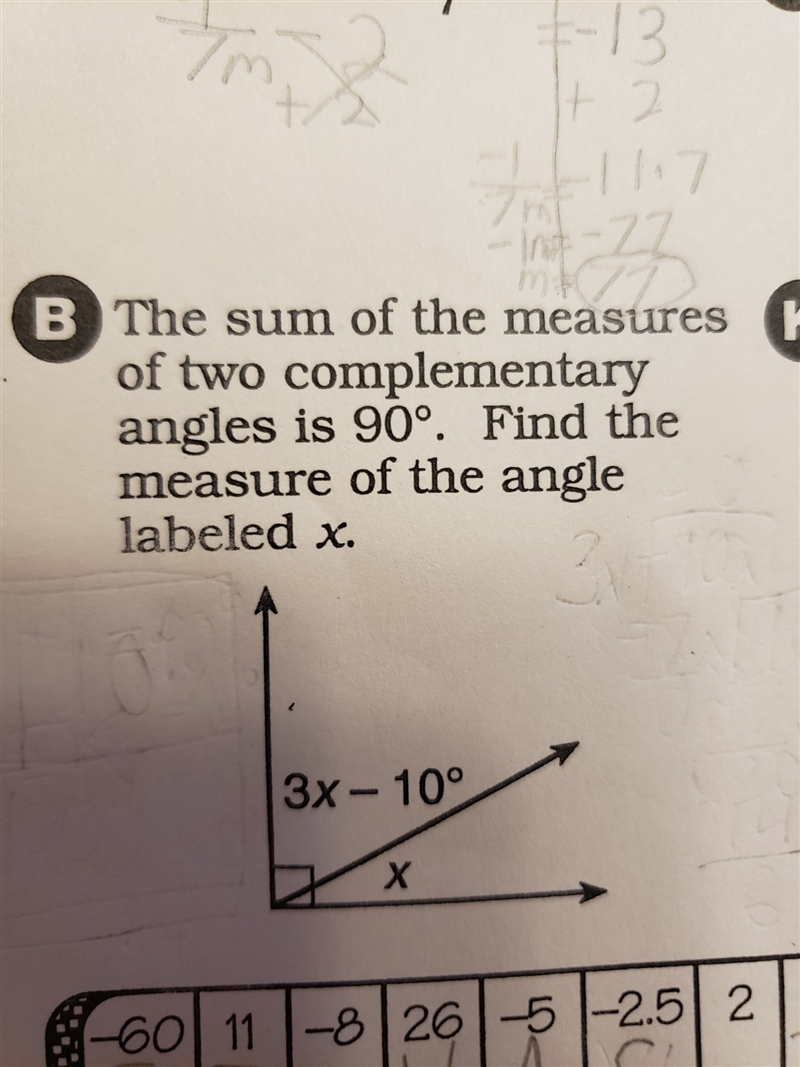 What is the sum of the measures of two complementary angles? A. 270° B. 45° C. 180° D-example-1