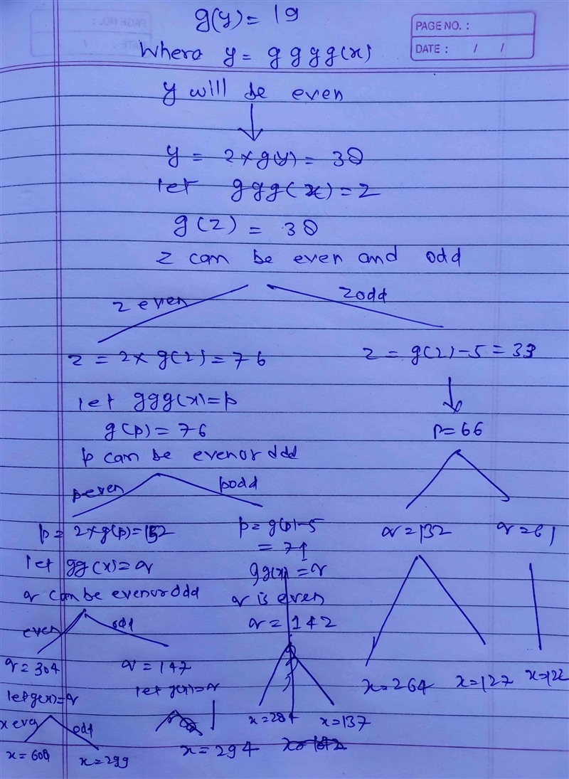 The function g(x) is defined for integers x such that if x is even, g(x) = x/2 and-example-1