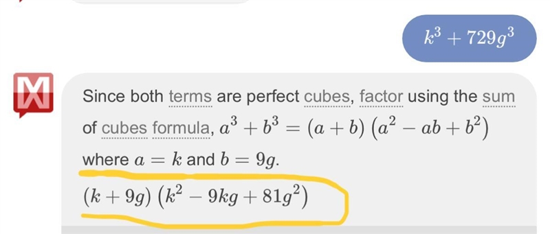 What is the sum/difference of cube K^3+729g^3-example-1