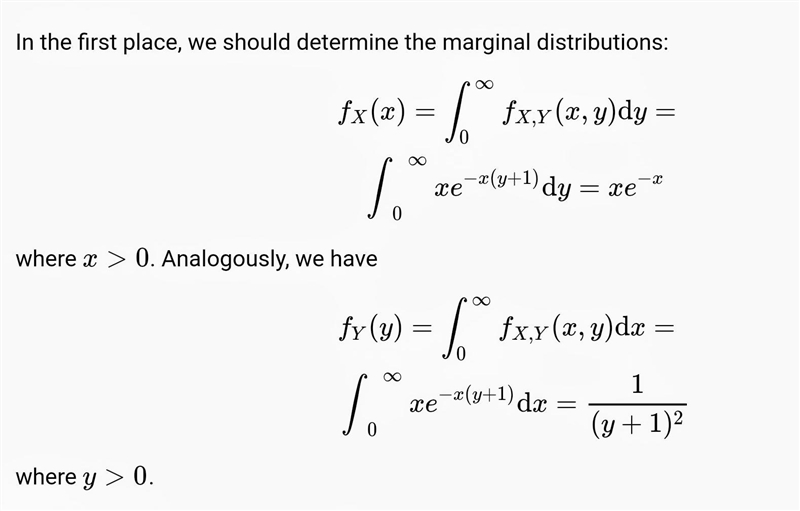 . The joint density function of X and Y is given by f ( x , y ) = x e − x ( y + 1 ) x-example-1