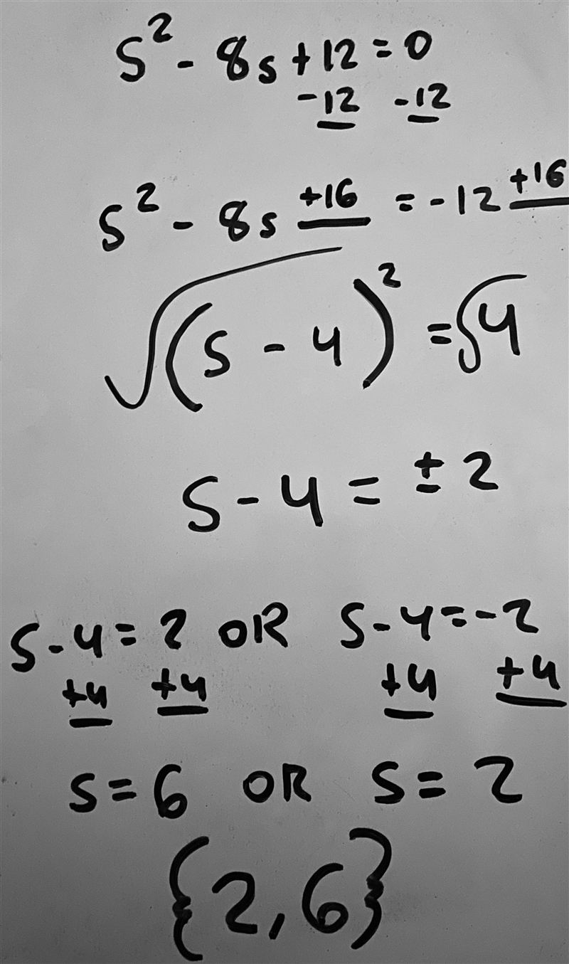 Solve by completing the square.-example-1