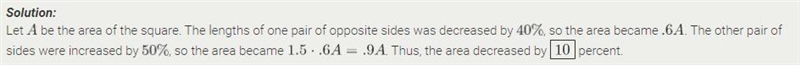 The lengths of two opposite sides of a square are decreased by 40\% while the lengths-example-1