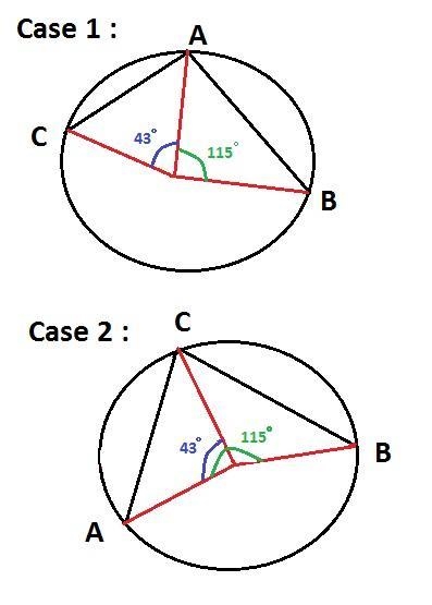 PLEASE HELP In the same circle, chord AB determines a 115° arc and chord AC determines-example-1