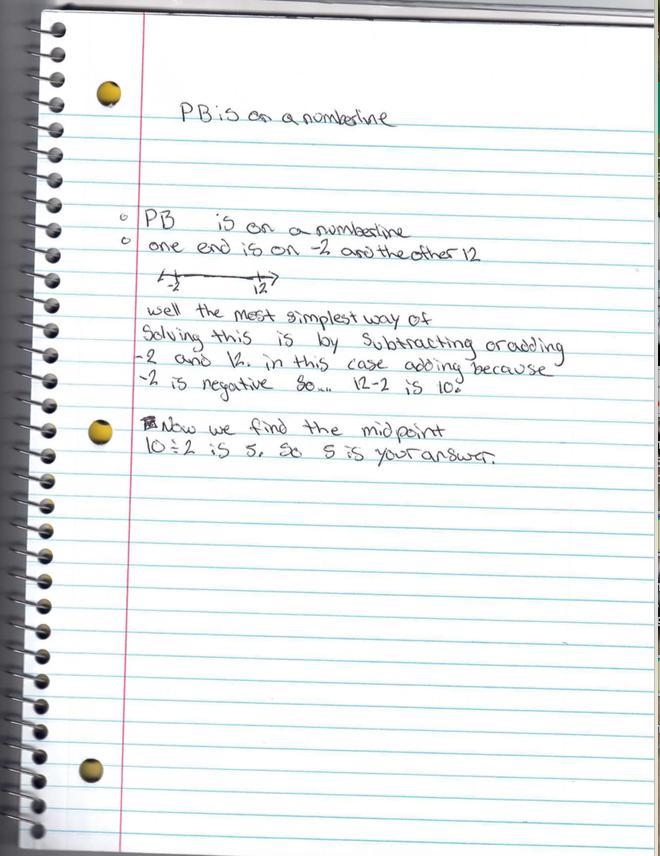 (Geometry) PB is a line segment on a number line. It has endpoints at -2 and 12. What-example-1