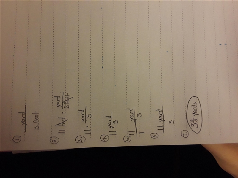 How can you use a mixed number ti write 11 feet as an equivalent measure in yards-example-1